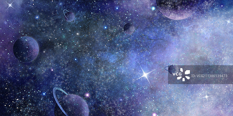 宇宙星空元宇宙，外太空背景插画图片素材