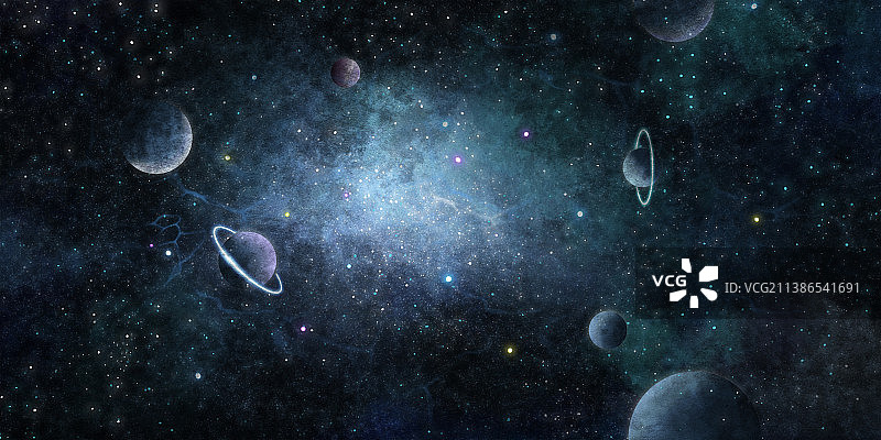 宇宙星空元宇宙，外太空背景插画图片素材
