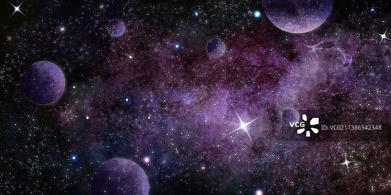 宇宙星空元宇宙，外太空背景插画图片素材