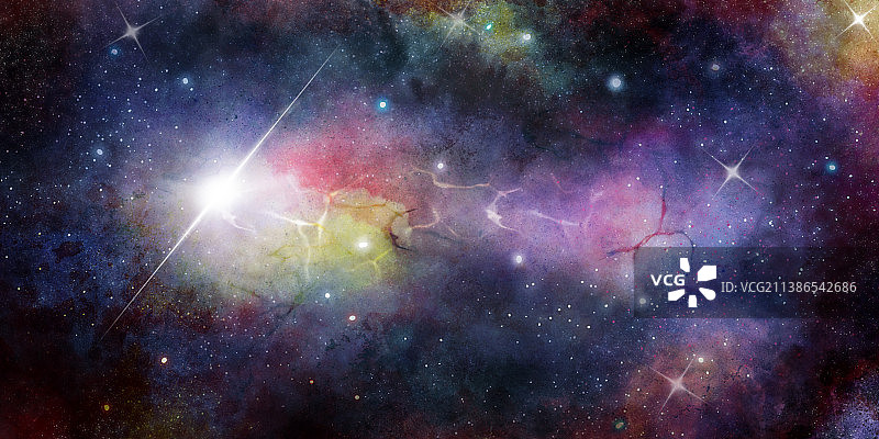 宇宙星空元宇宙，外太空背景插画图片素材