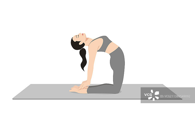 骆驼姿势瑜伽图片素材