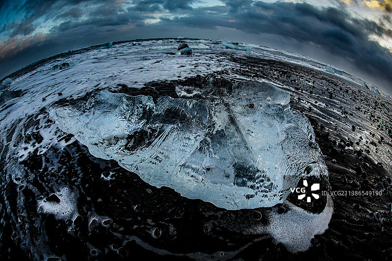 航拍冰冻大海图片素材