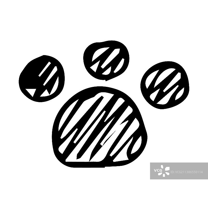 手绘涂鸦动物脚印图片素材