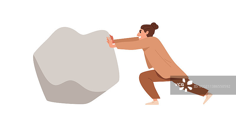 商务人士推动巨石图片素材