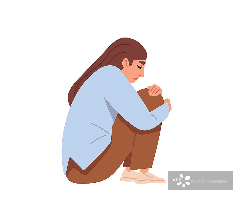 悲伤沮丧的人感到悲痛和绝望图片素材
