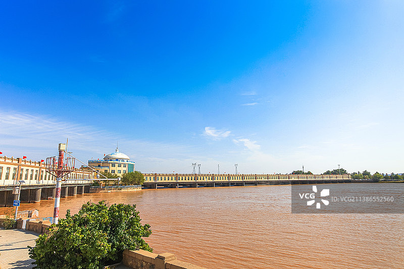 内蒙古磴口黄河三盛公水利枢纽图片素材