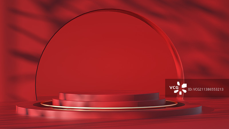 3D展台红色场景图片素材