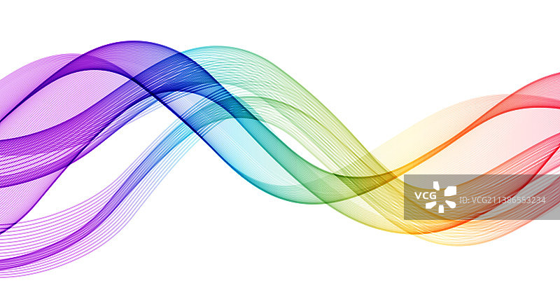 抽象彩色流动波浪线条图片素材