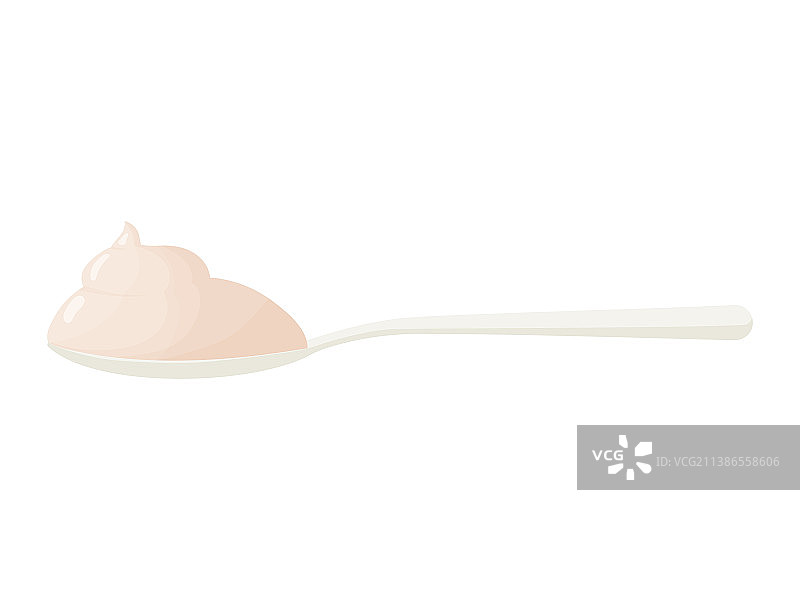 奶油勺蛋黄酱酸奶图片素材