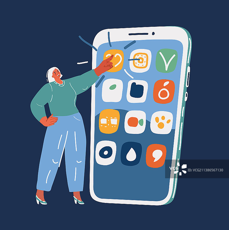 女人在她的大家具上安装应用程序图片素材