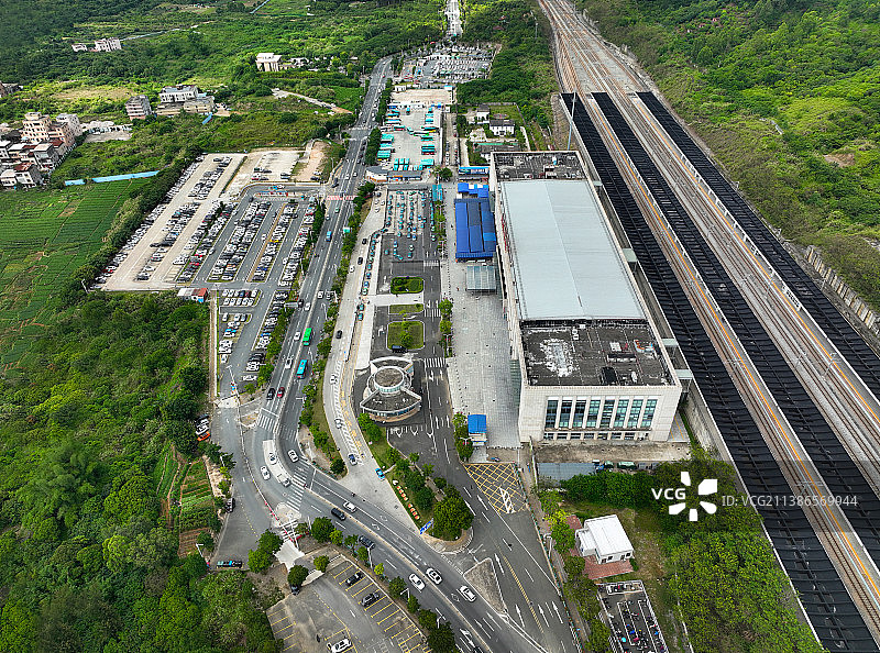 广东省惠州市惠阳区惠州南站亚公顶森林公园航拍图片素材
