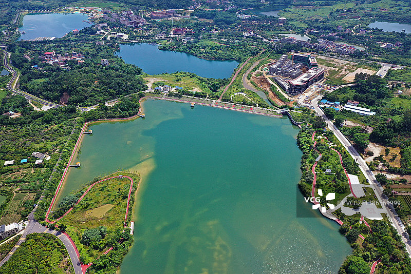 广东省广州市增城区派潭镇白水寨风景名胜景区航拍图片素材