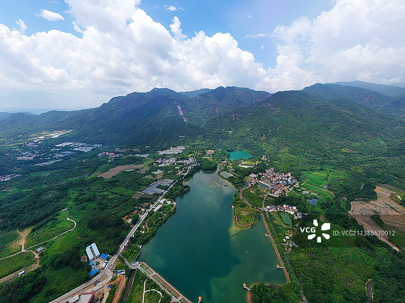 广东省广州市增城区派潭镇白水寨风景名胜景区航拍图片素材