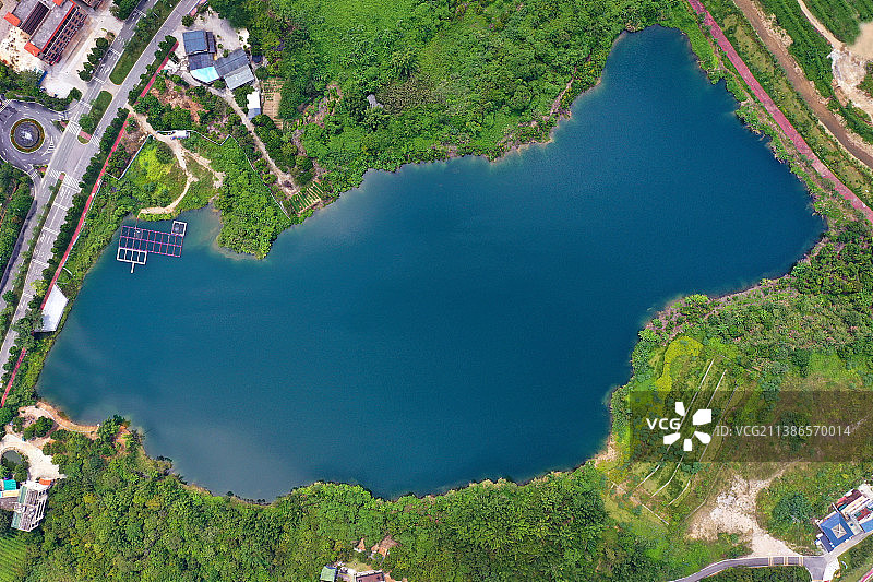 广东省广州市增城区派潭镇白水寨风景名胜景区航拍图片素材