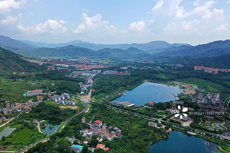 广东省广州市增城区派潭镇白水寨风景名胜景区航拍图片素材