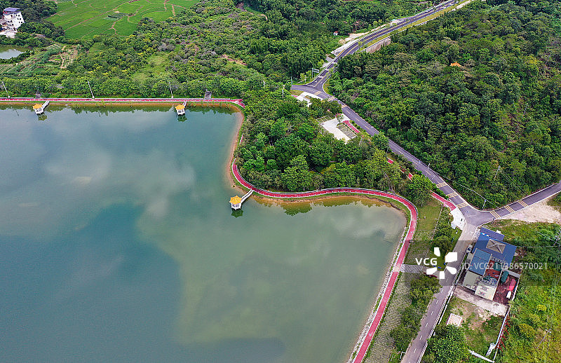 广东省广州市增城区派潭镇白水寨风景名胜景区航拍图片素材