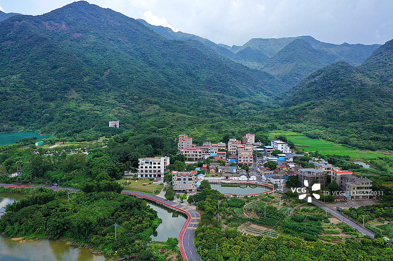 广东省广州市增城区派潭镇白水寨风景名胜景区航拍图片素材