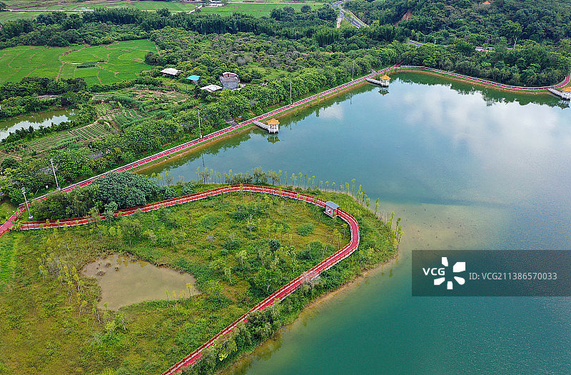 广东省广州市增城区派潭镇白水寨风景名胜景区航拍图片素材