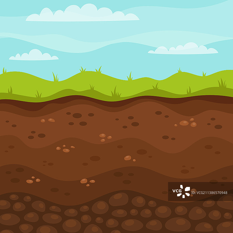 土壤分层结构与地表植被图片素材