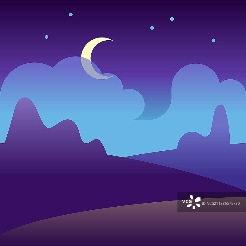 乡村月夜与乌云图片素材