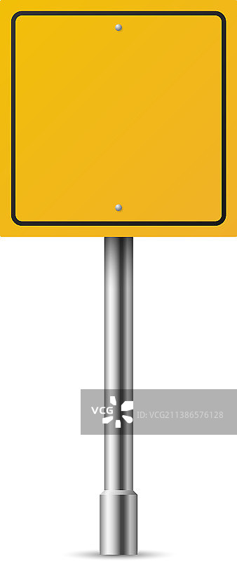 黄色方形街道交通标志牌图片素材