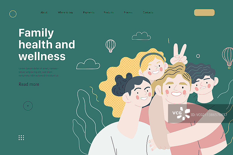 家庭健康与医疗保险网页图片素材