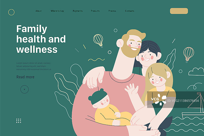 家庭健康与医疗保险网页图片素材