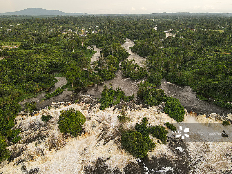 喀麦隆的树木景观高角度视图图片素材