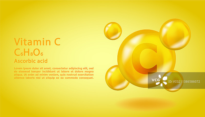 3D维生素C抗坏血酸分子设计图片素材