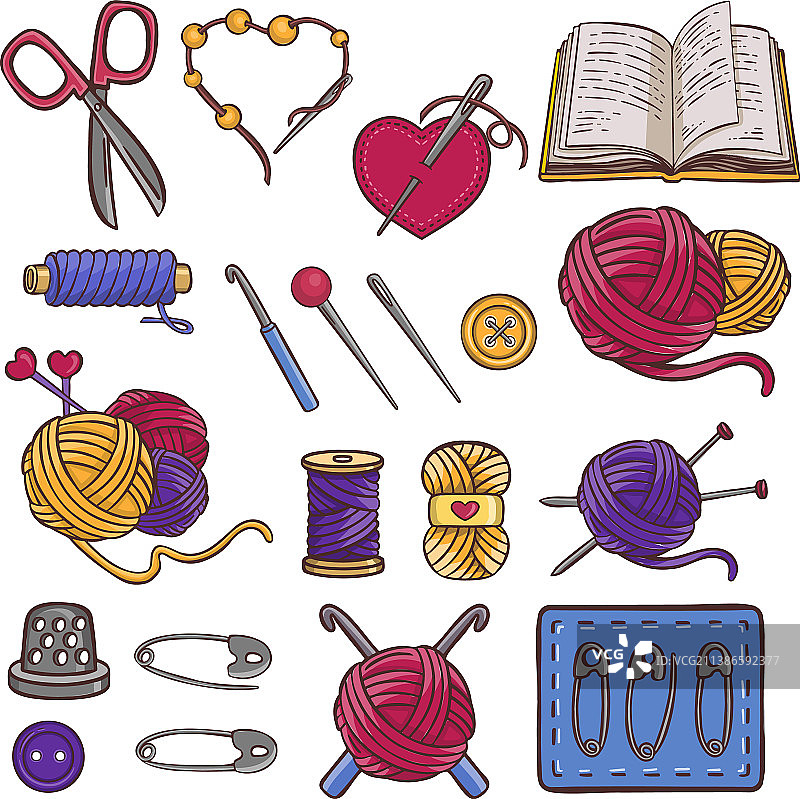 针织缝纫符号针线图标套装图片素材