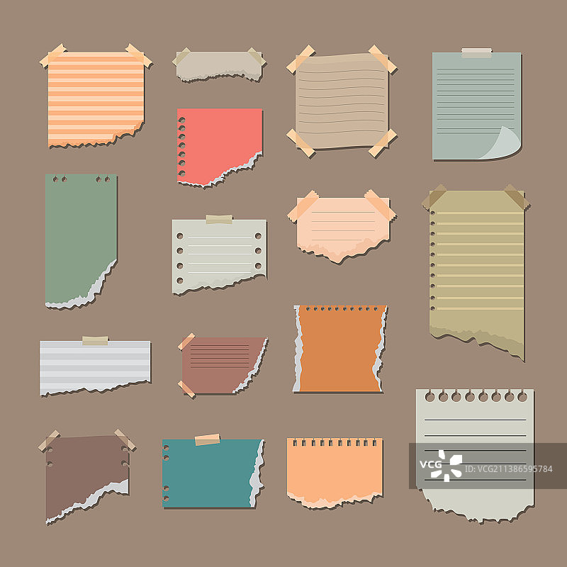 撕裂的纸张套装图片素材
