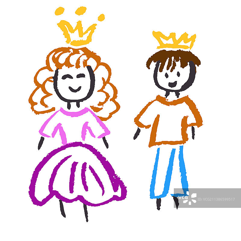 图标在手绘风格的蜡笔画图片素材