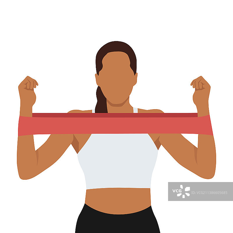 用阻力带进行手臂伸展运动图片素材