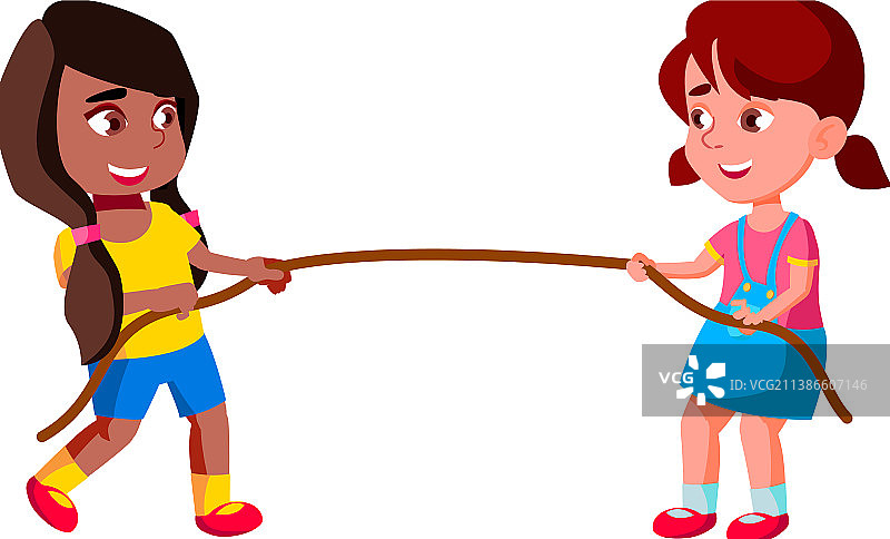 青春期女学生拔河比赛图片素材