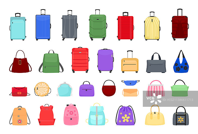 箱包和手提箱组合图片素材
