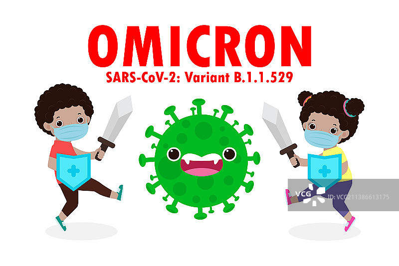 男人和女人对抗奥密克戎21新冠图片素材