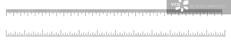 厘米和英寸标尺水平比例尺图片素材