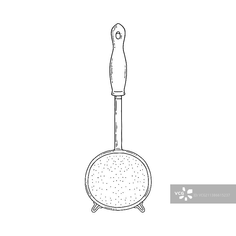 厨房滤网或筛子素描图片素材