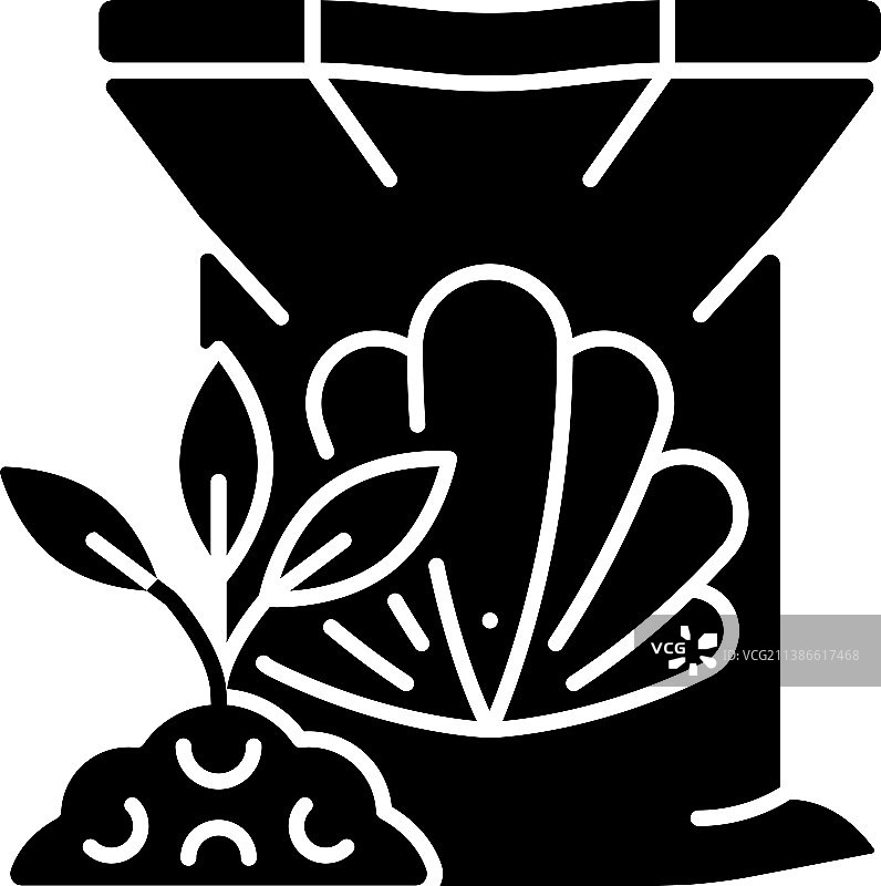 贝类肥料黑色字形图标图片素材