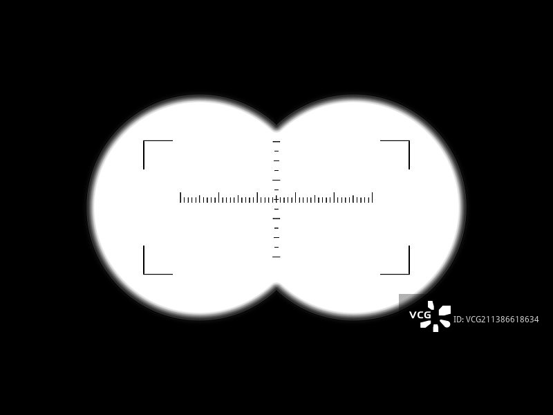 白色渐变双筒望远镜视野图片素材