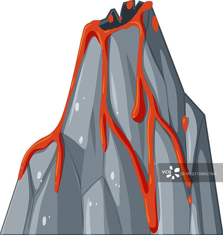 卡通风格的石山火山图片素材