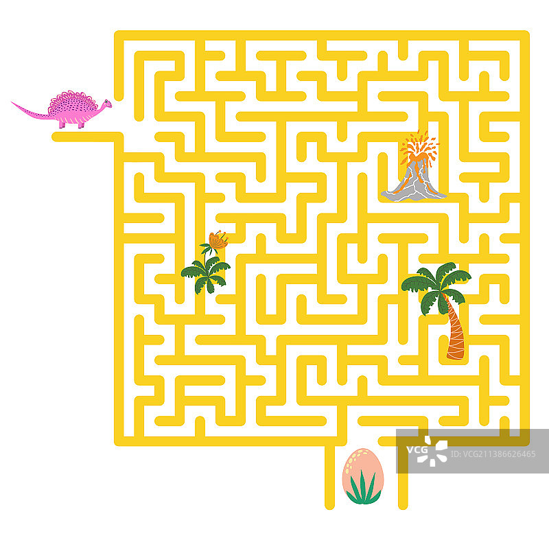 帮助恐龙找到通往巢穴的迷宫图片素材