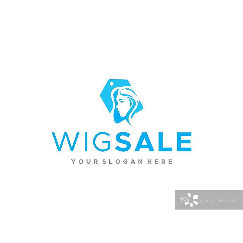 简约女性剪影标签logo设计图片素材