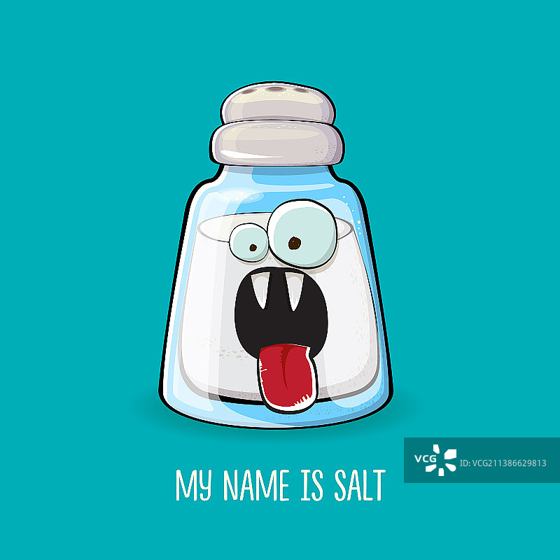 可爱的卡通笑脸盐罐图片素材