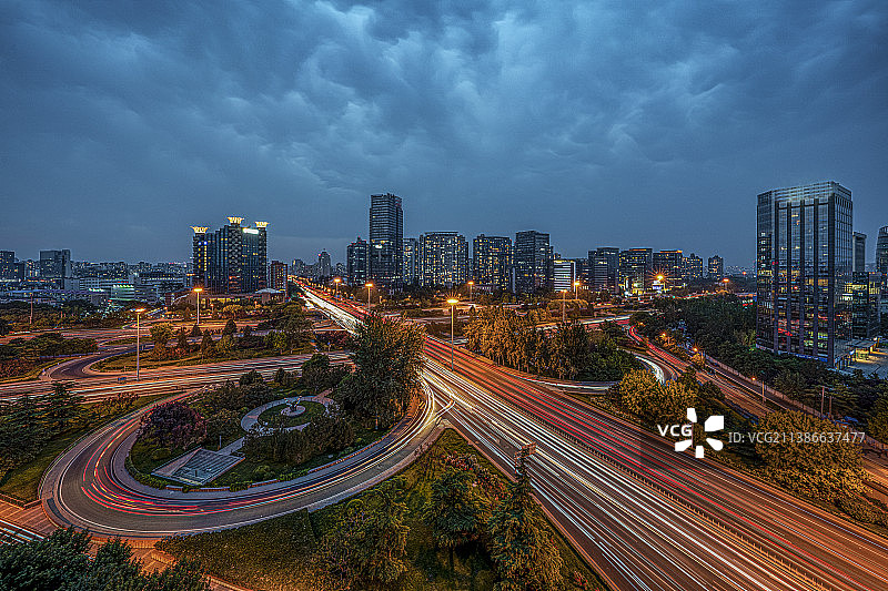 三元桥夜色图片素材