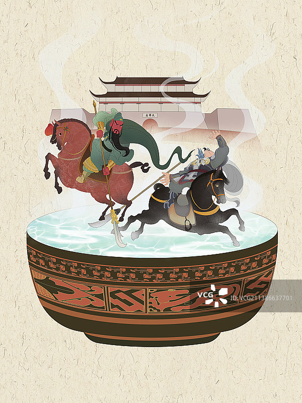 温酒斩华雄图片素材