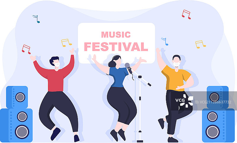 带有音符的音乐节背景图片素材