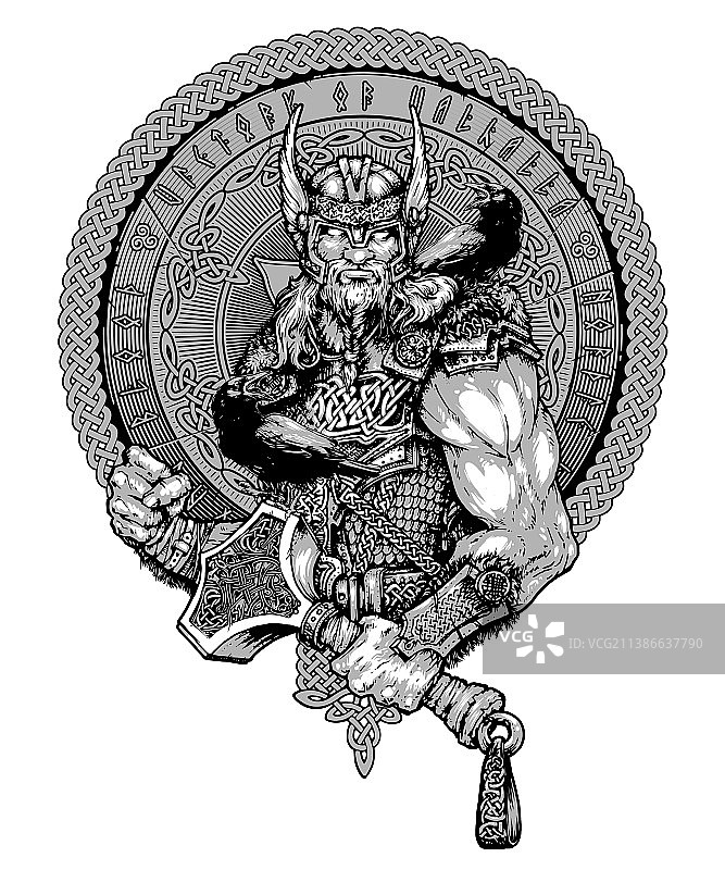 手绘雷神图片素材