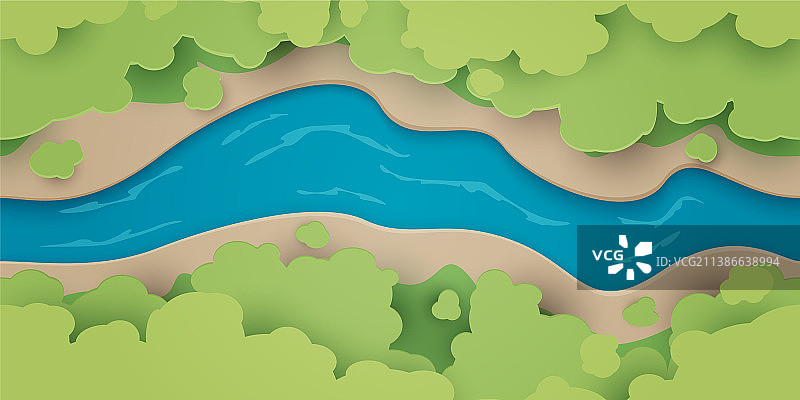 河流与森林俯视图图片素材