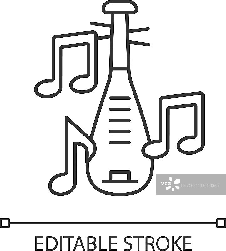 琵琶乐器线性图标图片素材